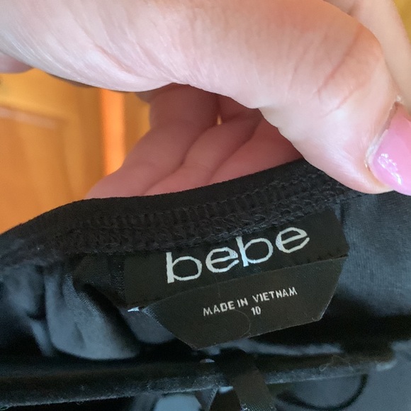 Bebe black halter top wide leg jumpsuit - Picture 4 of 12